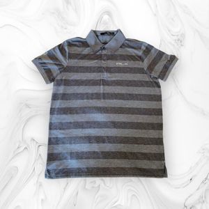 RLX Polo Shirt Mens Large XL Golf Ralph Lauren Grey Striped Pro Fit
